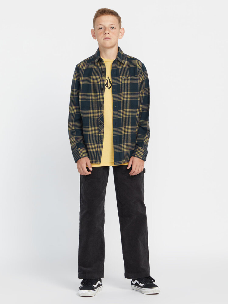 Volcom Volcom Big Boys' Caden Plaid Long Sleeve Flannel | Navy