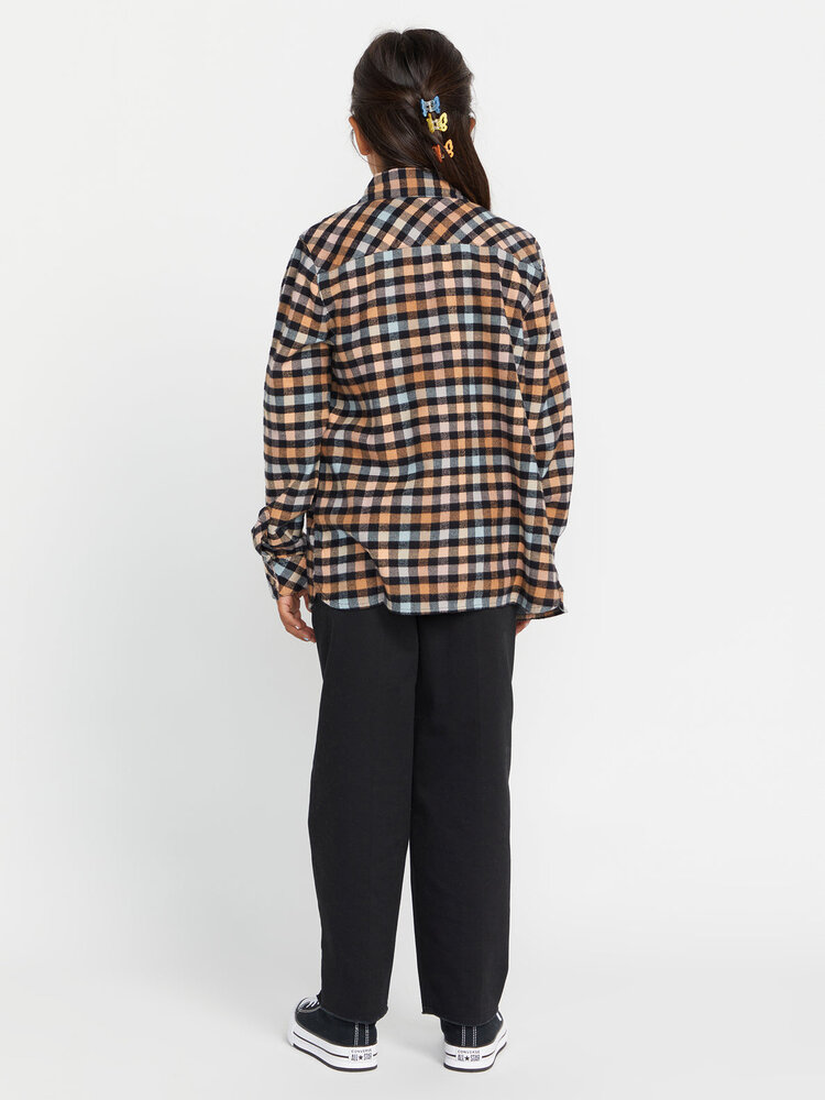 Volcom Volcom Girls' Getting Rad Plaid Long Sleeve Shirt | Winter Orchid