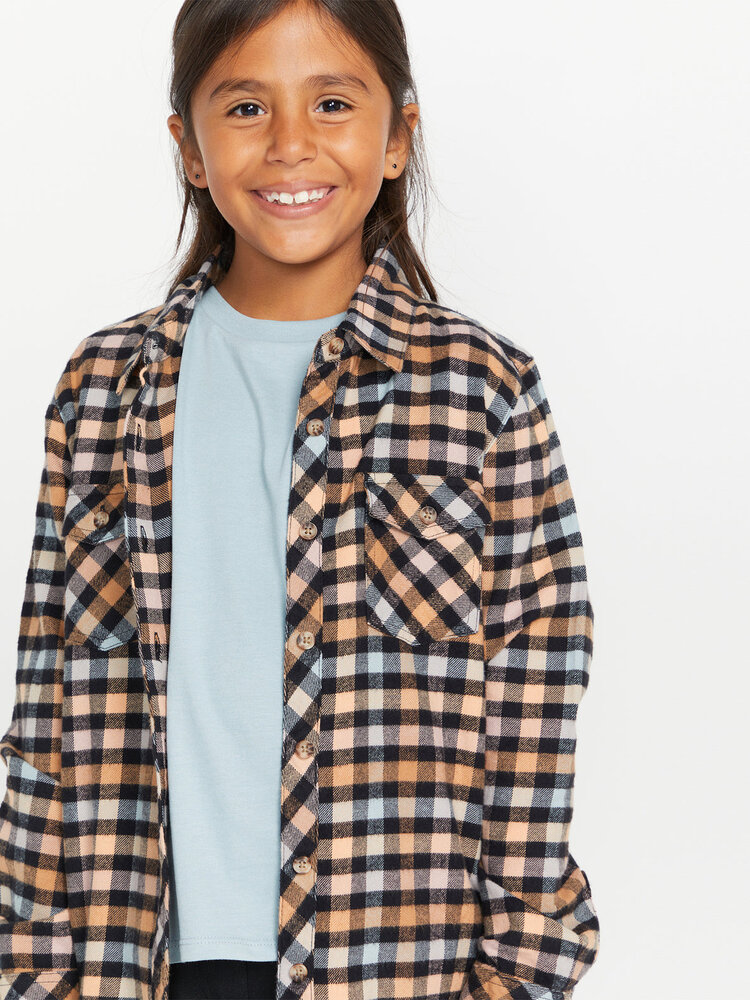 Volcom Volcom Girls' Getting Rad Plaid Long Sleeve Shirt | Winter Orchid