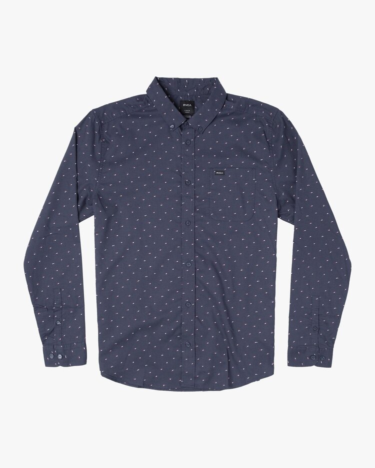 RVCA RVCA That'll Do Printed Long Sleeve Shirt | Navy Marine