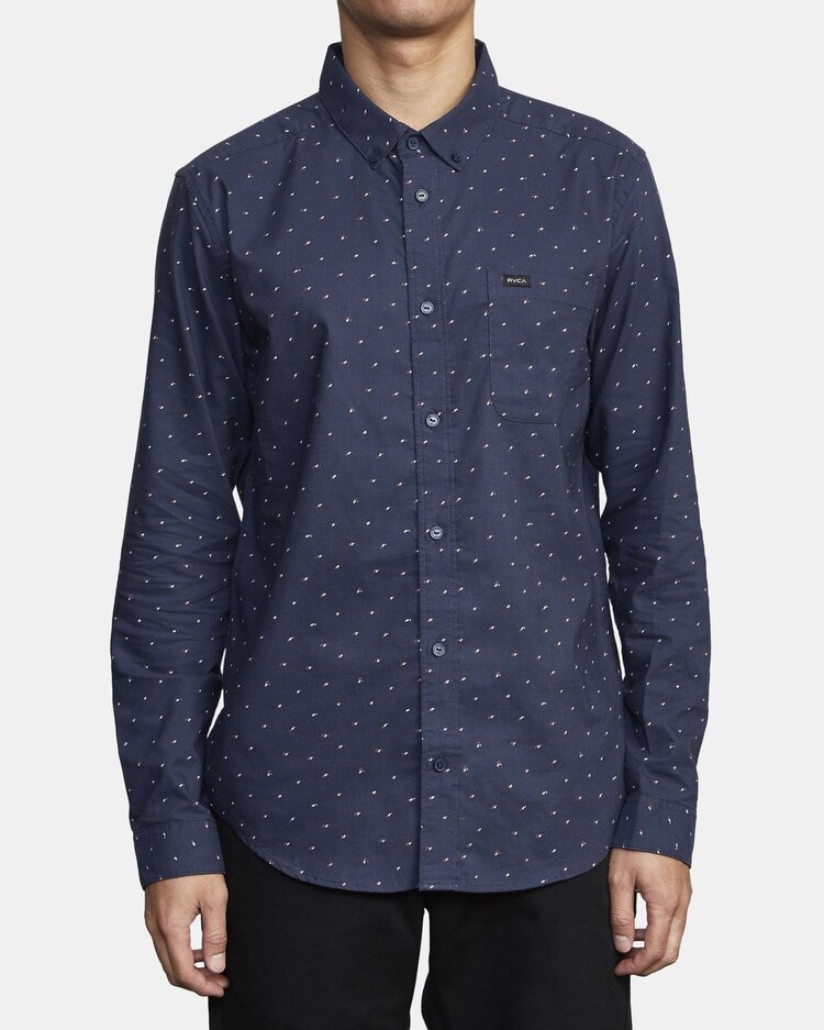 RVCA RVCA That'll Do Printed Long Sleeve Shirt | Navy Marine