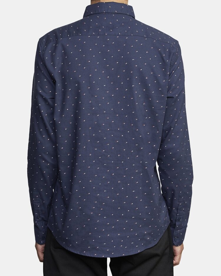RVCA RVCA That'll Do Printed Long Sleeve Shirt | Navy Marine