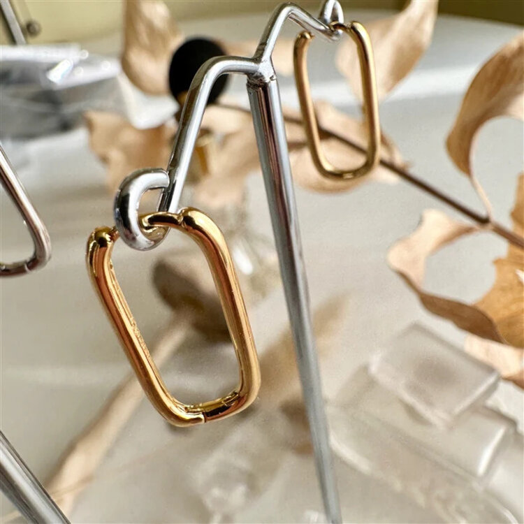 Pika & Bear VAALER Paperclip Style Hoops | Gold Vermeil