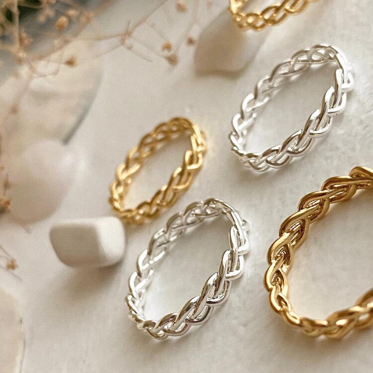 Pika & Bear Pika & Bear Shelia Braided Ring | Silver