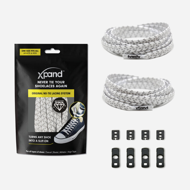 Xpand Original No-Tie Lacing System | White Reflective