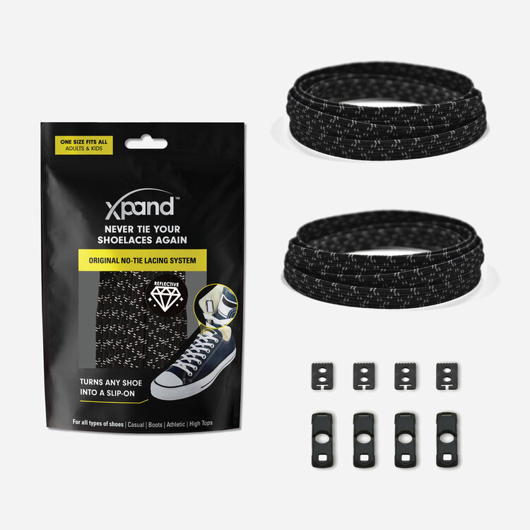 Xpand Original No-Tie Lacing System | Black Reflective