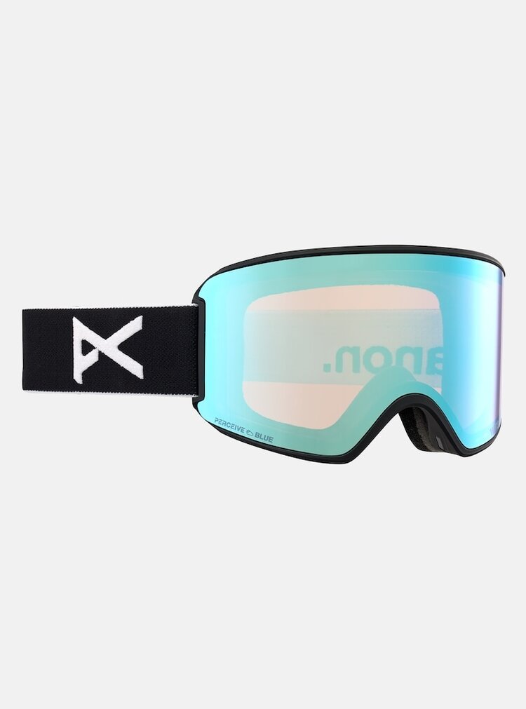 Anon Anon Anon WM3 Goggles + Bonus Lens + MFI Face Mask | Black/Perceive Variable Blue/Perceive Cloudy Pink