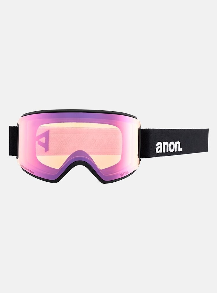 Anon Anon Anon WM3 Goggles + Bonus Lens + MFI Face Mask | Black/Perceive Variable Blue/Perceive Cloudy Pink