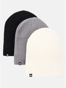 Burton DND Beanie (3 Pack) | True Black / Shark Skin / Stout White