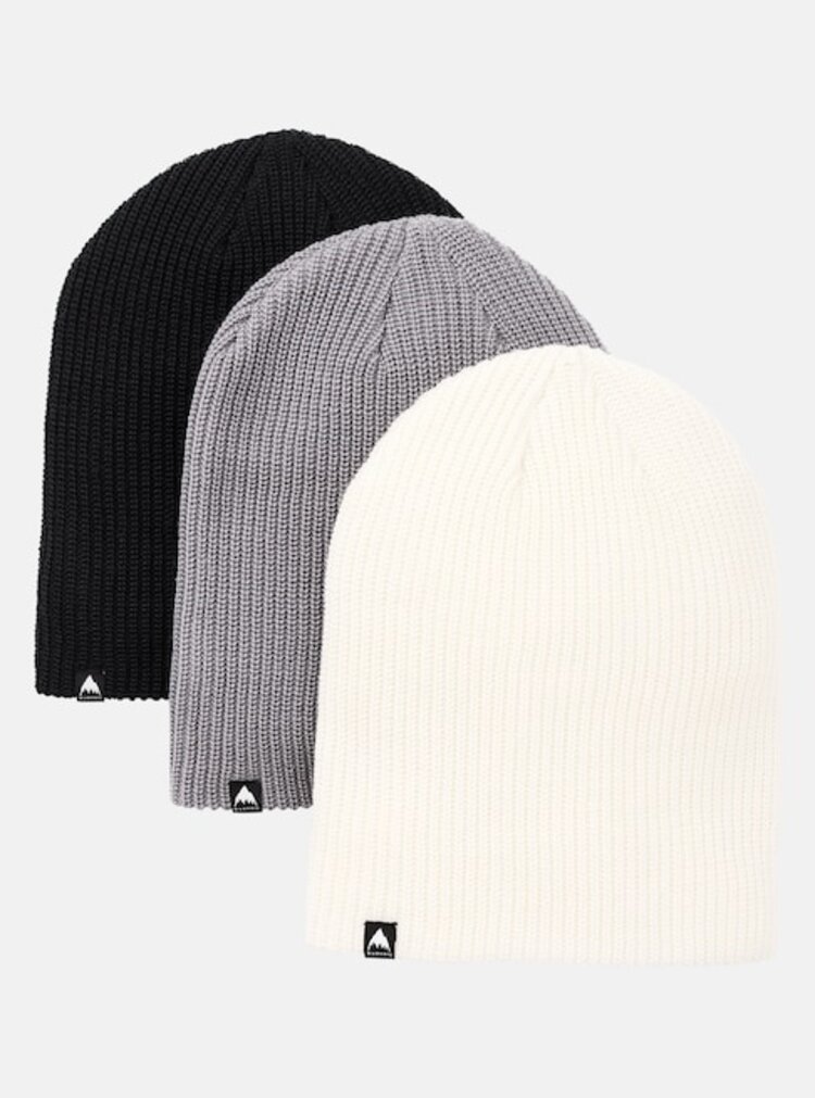 Burton DND Beanie (3 Pack) | True Black / Shark Skin / Stout White