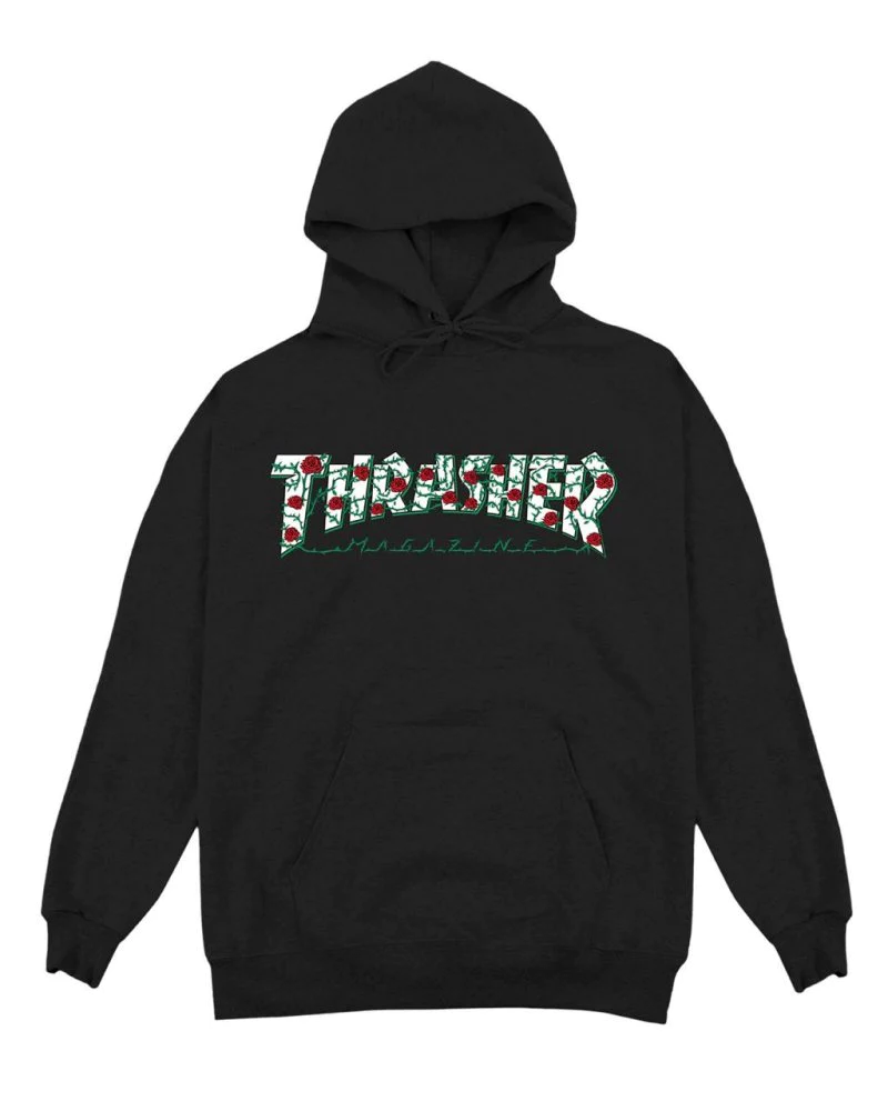 Thrasher Roses Hood Black Shop Now