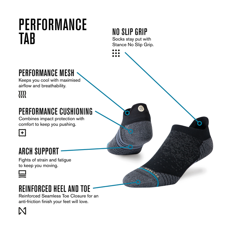 Stance Stance Run Tab Sock 3 Pack | Black