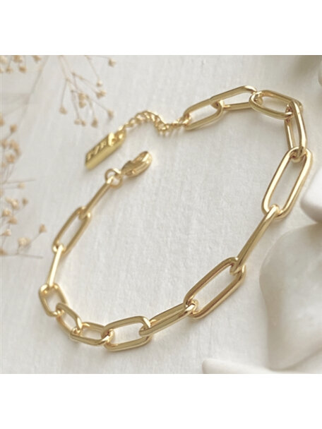 Ivy Name Paperclip Chain Bracelet - Gold Vermeil