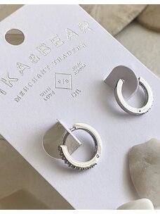 Pika & Bear Wyst Rhinestone Encrusted Sleeper Hoop | Silver