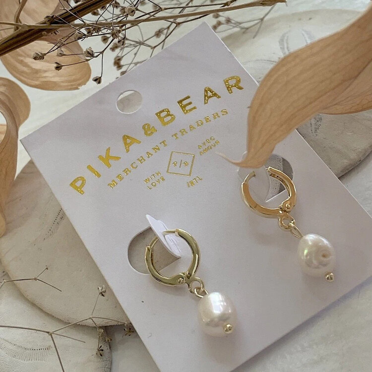Pika & Bear Pika & Bear Ruth Freshwater Pearl Earring | Gold