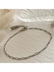 Pika & Bear Figaro Flat Link Chain Bracelet | Silver