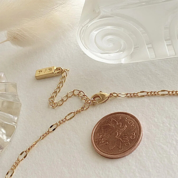 Pika & Bear Pika & Bear Figaro Flat Link Chain Bracelet | Gold