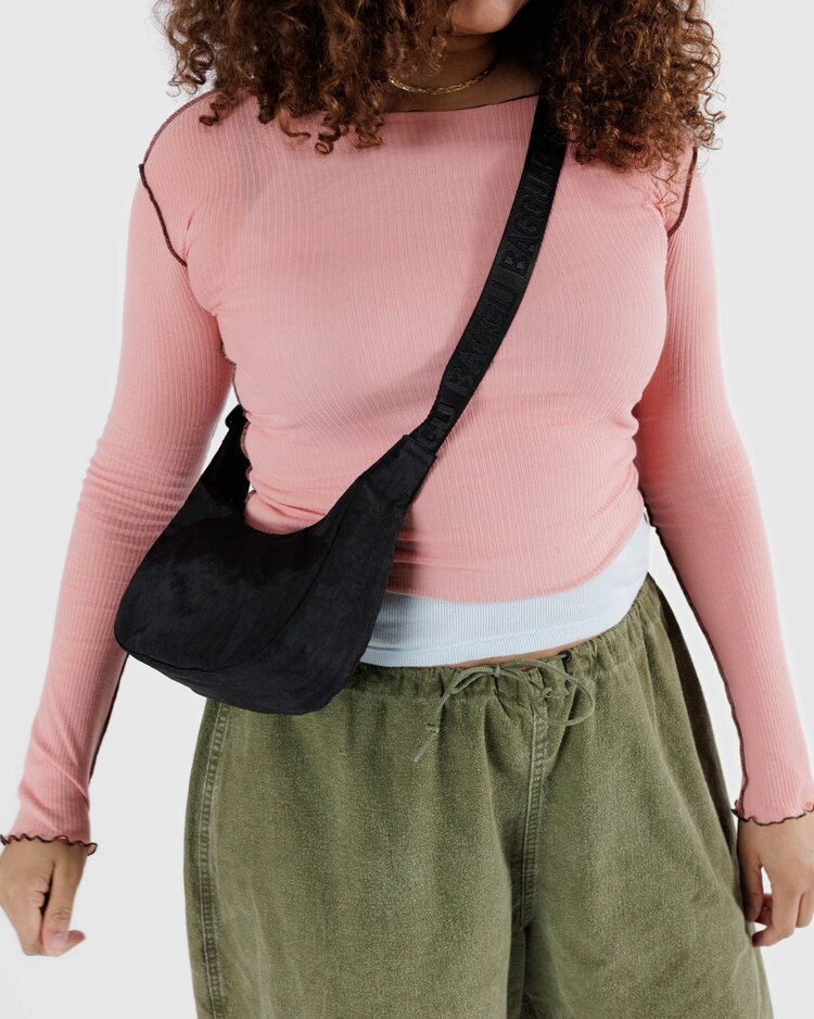 Baggu Baggu Small Nylon Crescent Bag | Black