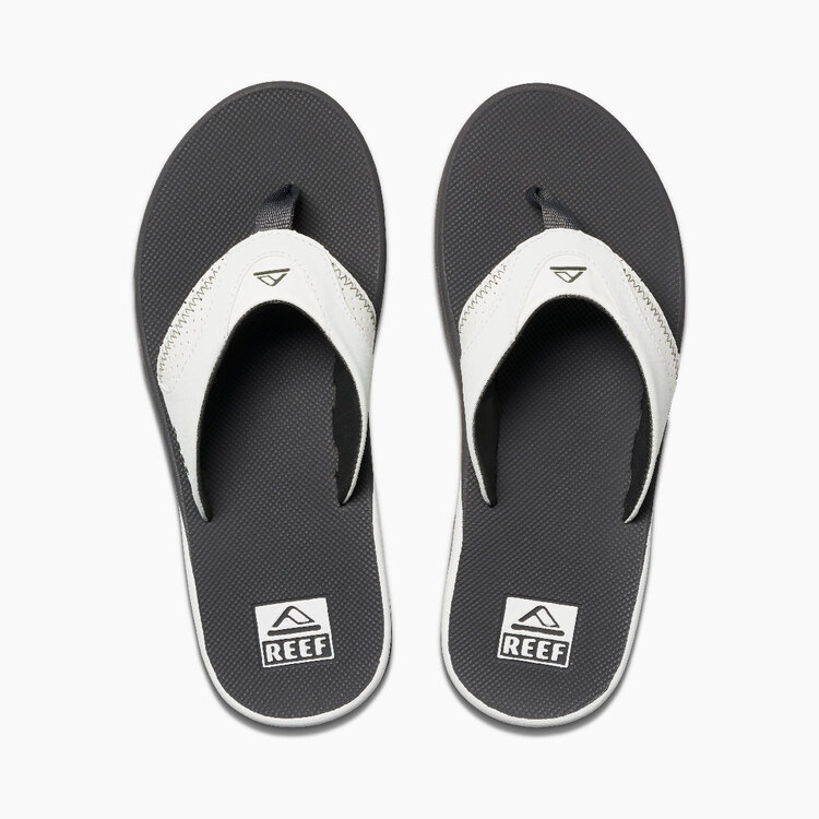 Reef Fanning Flip Flops with Bottle Opener | Grey/White