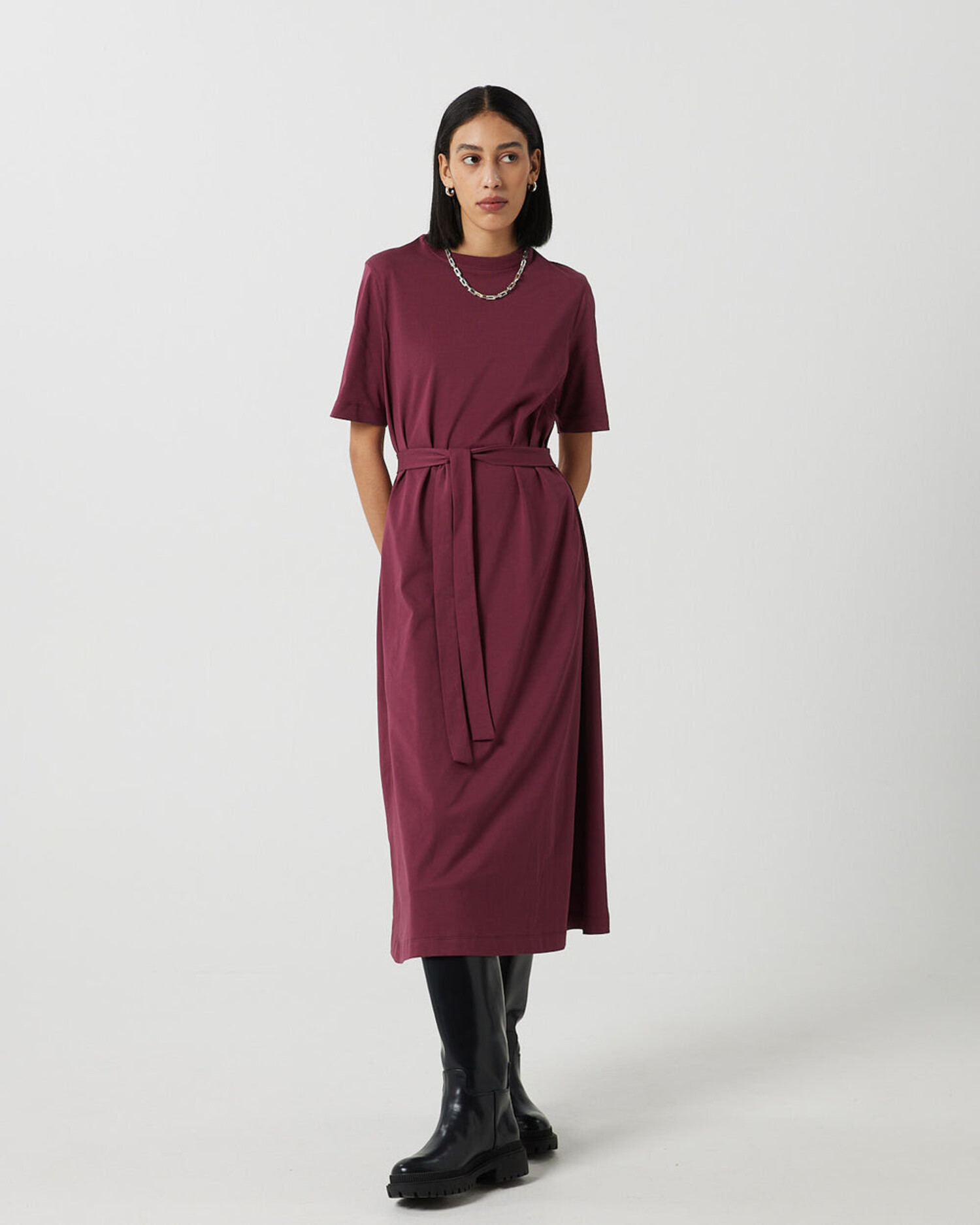 Minimum Lyina Midi Dress 9760 | Burgundy - Shop Now - The Choice Shop