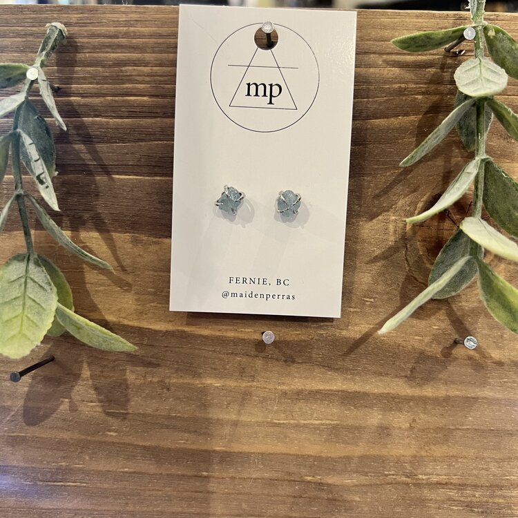 Maiden Perras Maiden Perras Aquamarine Stud | Silver