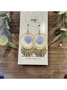 Maiden Perras Maiden Perras Blue Lace Agate Circle | Gold