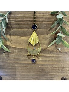 Maiden Perras Amethyst Tear Fan Necklace | Gold