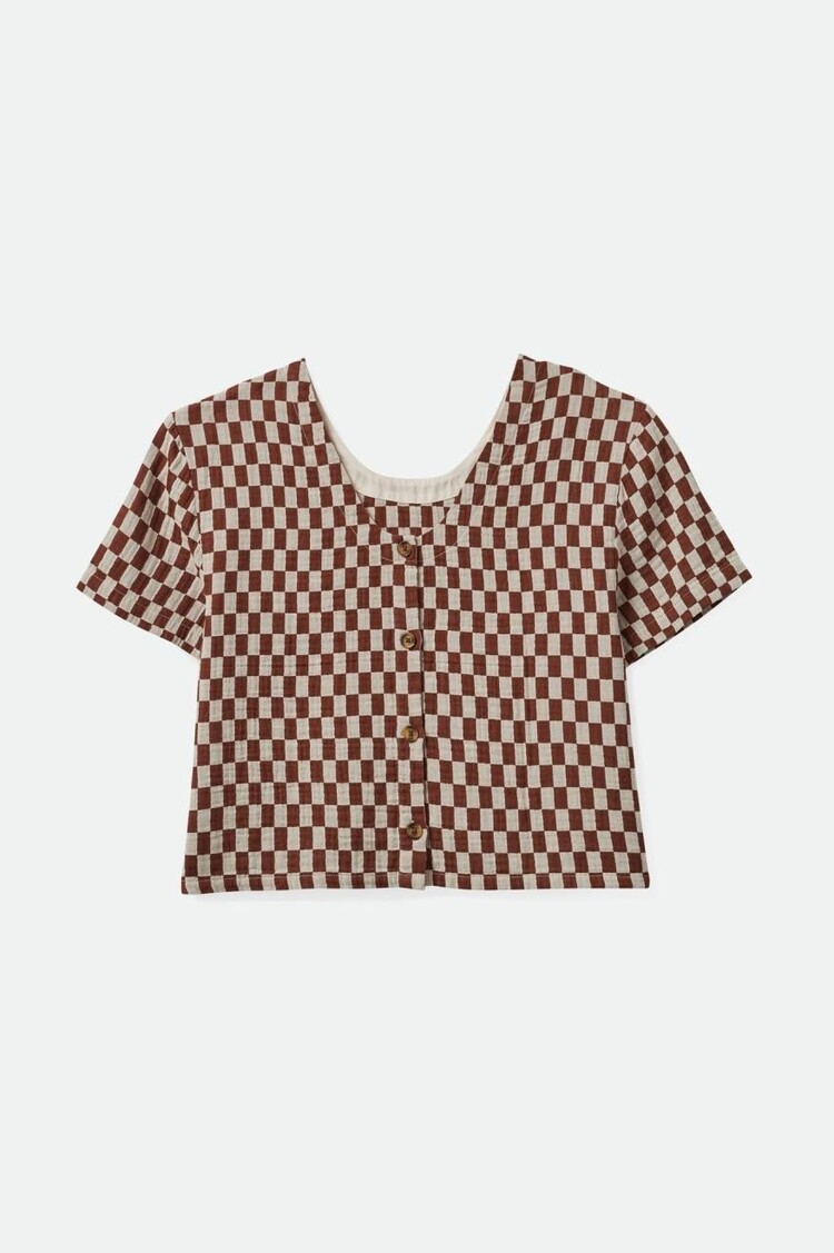 Brixton Brixton Mykonos Small Check Short Sleeve Woven | Sepia