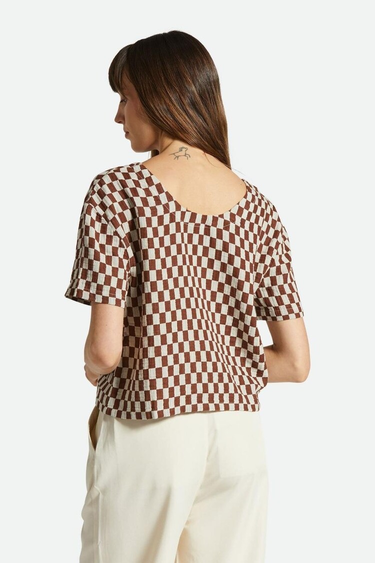 Brixton Brixton Mykonos Small Check Short Sleeve Woven | Sepia