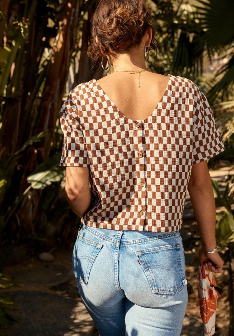 Brixton Brixton Mykonos Small Check Short Sleeve Woven | Sepia