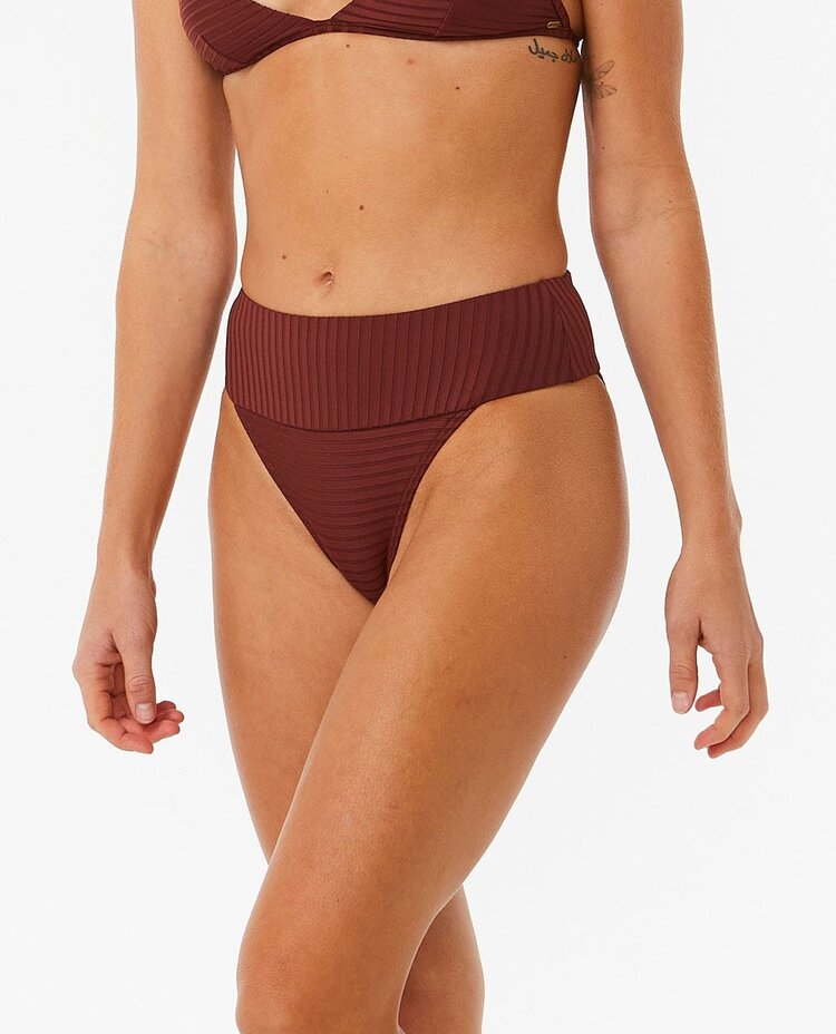 Rip Curl Rip Curl Premium Surf High Waist Cheeky Coverage Bikini Bottoms | Plum