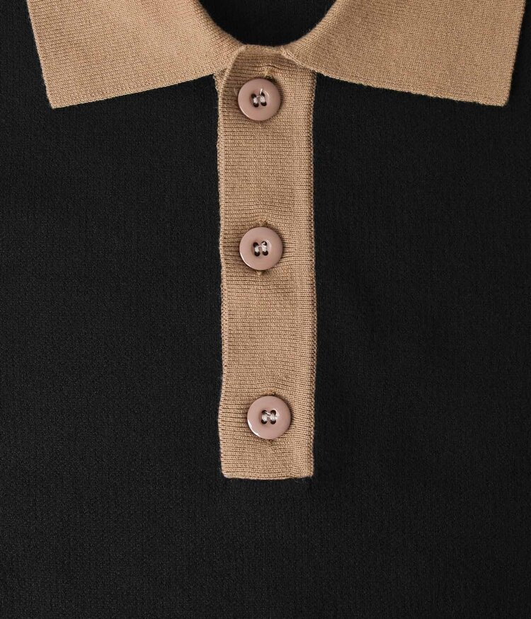 Former Former Expansion Knit Polo | Black Bronze