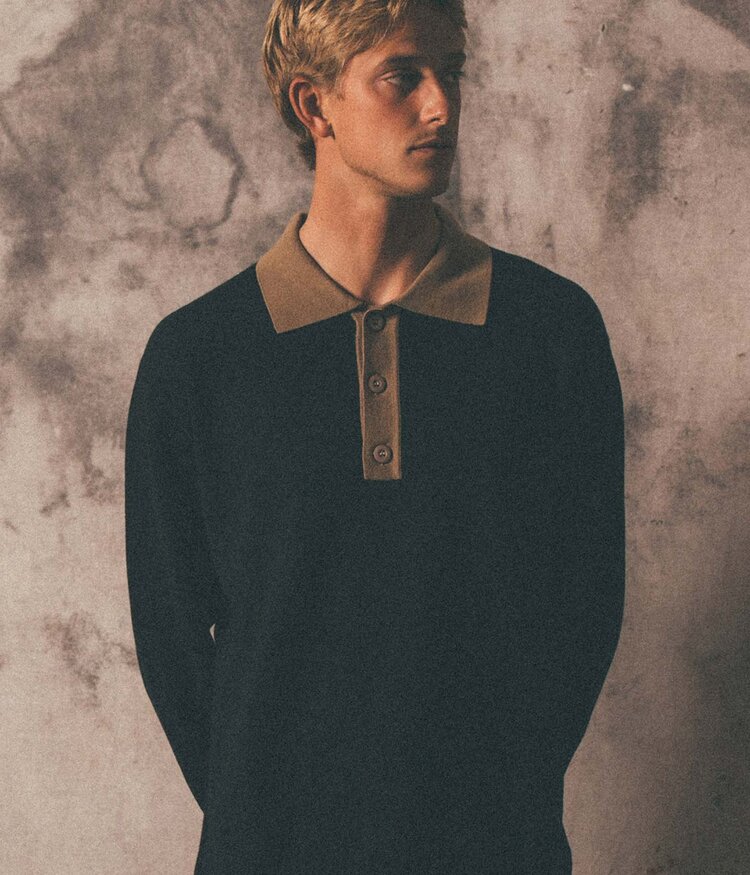 Former Former Expansion Knit Polo | Black Bronze