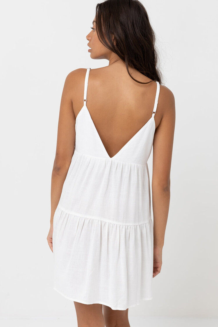 Rhythm Rhythm Classic Tiered Mini Dress | White