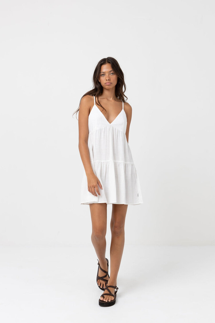 Rhythm Rhythm Classic Tiered Mini Dress | White