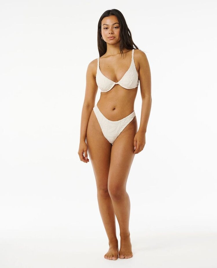 Rip Curl Santorini Terry Hi Leg Skimpy Coverage Bikini Bottom | Shell