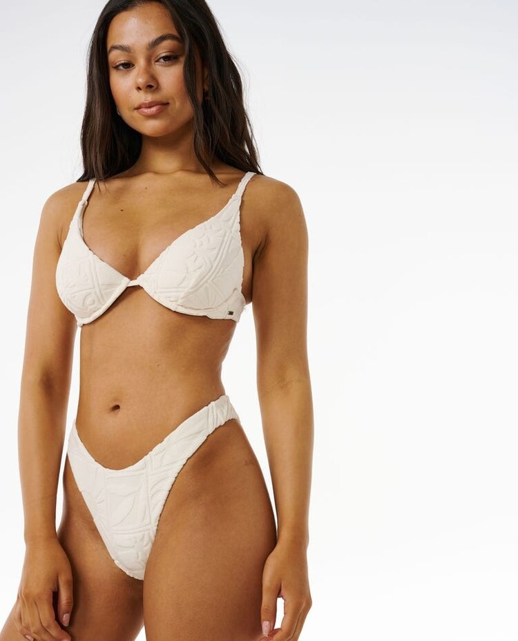 Rip Curl Santorini Terry Hi Leg Skimpy Coverage Bikini Bottom | Shell