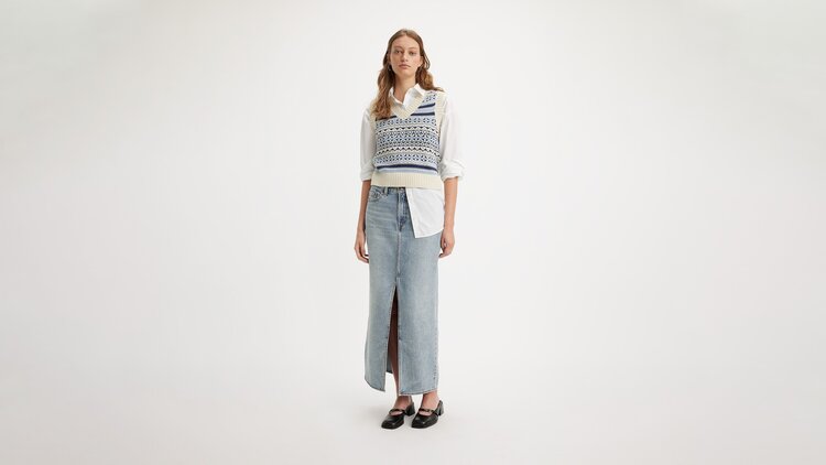 Levi's Levi's Ankle Column Skirt | Seraphina Stripe Crown Blue
