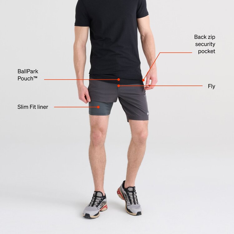 Saxx Go To Town 2N1 Short 9" | Alloy