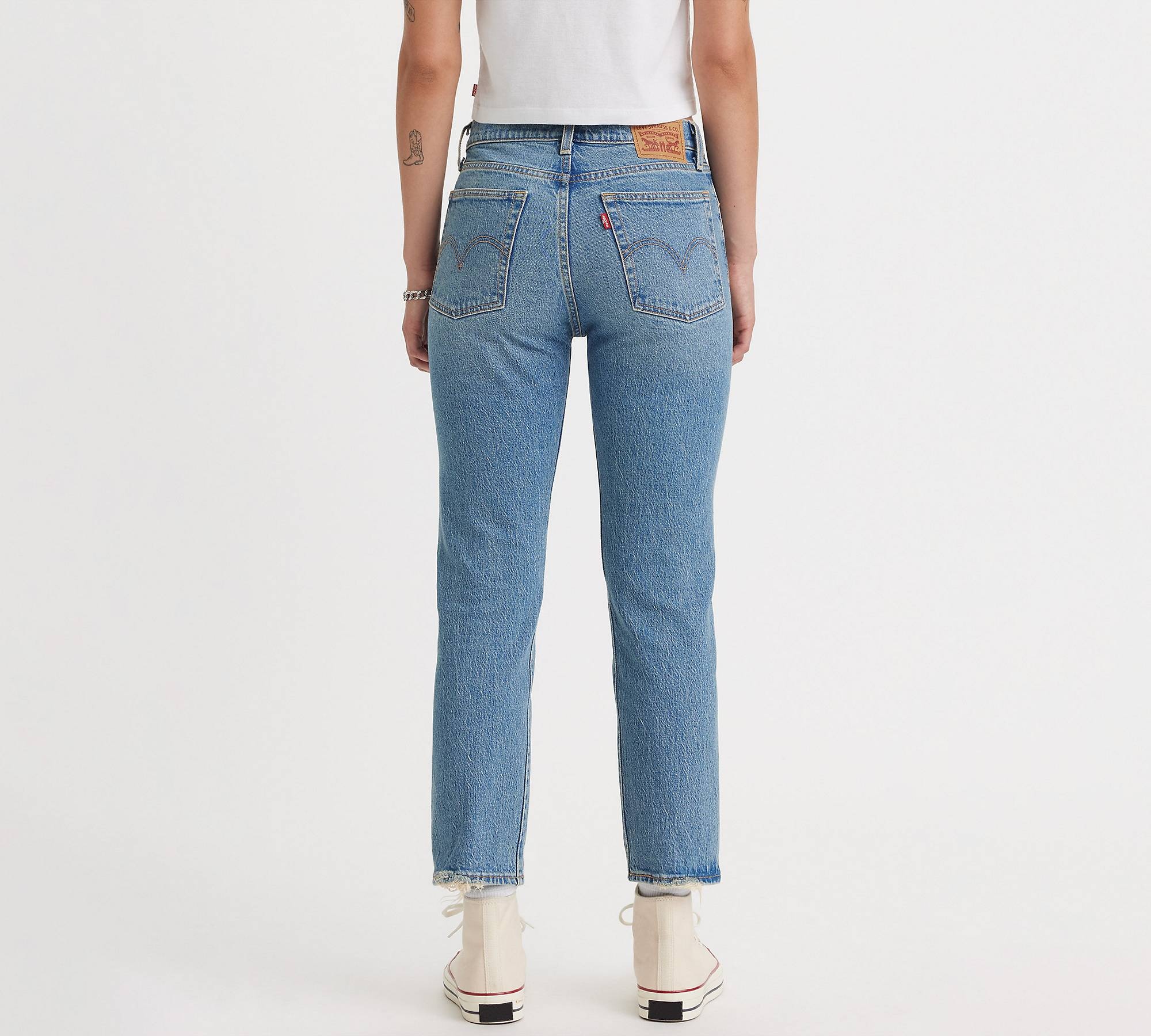 Levi's wedgie straight jeans white sale