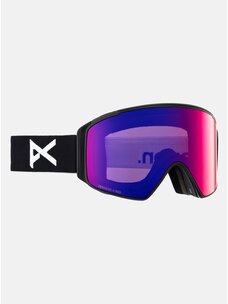 Anon M4S Cylindrical Goggles + Bonus Lens + MFI Face Mask | Black/Perceive Sunny Red + Perceive Cloudy Burst