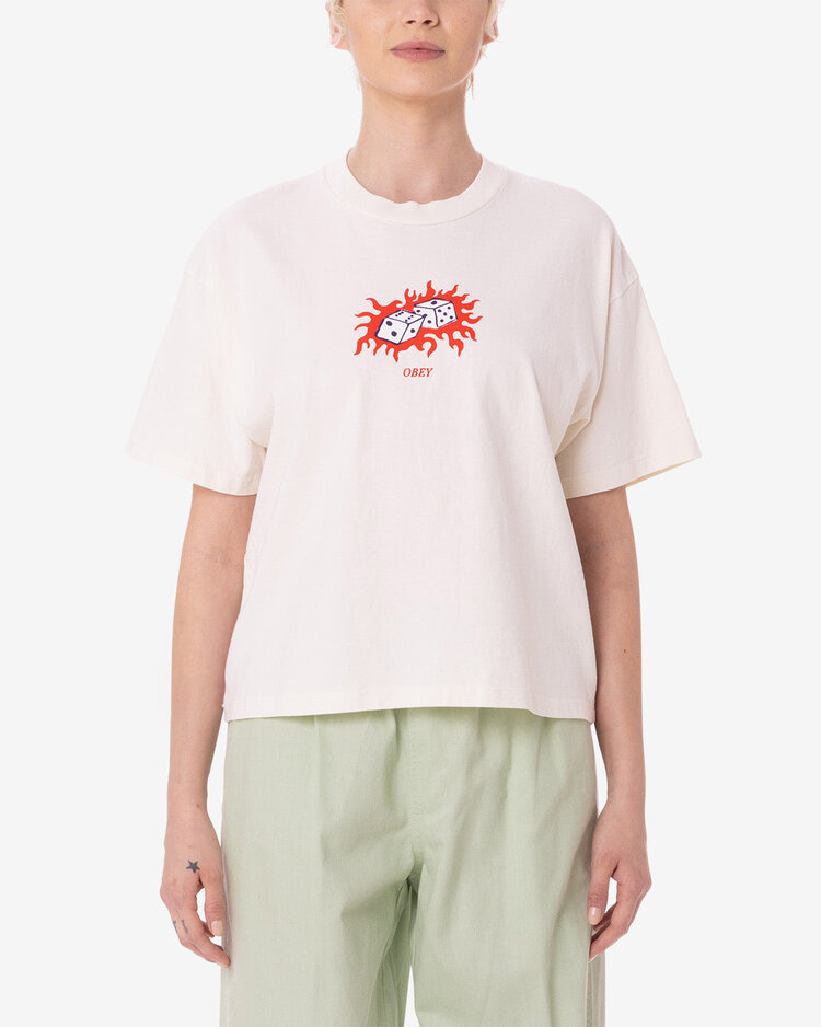 Obey Obey Obey Flaming Dice Tee | Java Brown