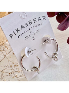 Pika & Bear Pika & Bear Anneke Knotted Hoop Earrings | Silver