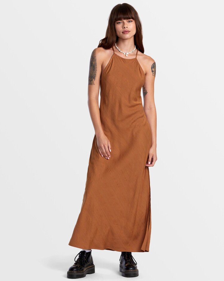 RVCA Exile Midi Sun Dress | Camel