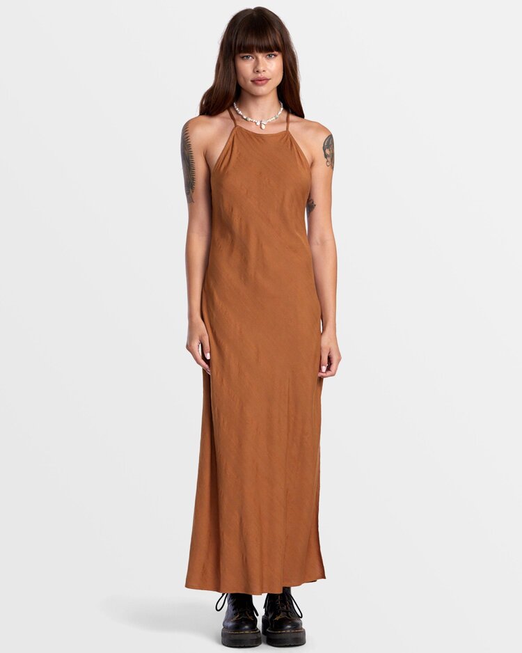 RVCA Exile Midi Sun Dress | Camel