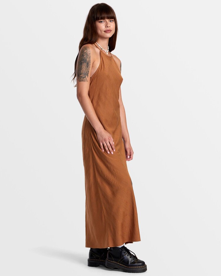 RVCA Exile Midi Sun Dress | Camel