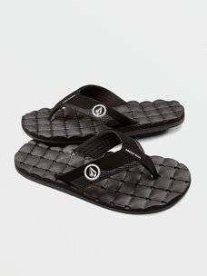 Volcom Recliner Big Youth Sandals | Black White