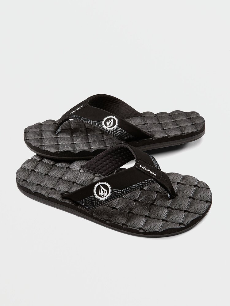 Volcom Recliner Big Youth Sandals | Black White