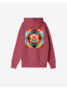 Obey Obey Geometric Power Canvas Fleece Hoodie | Mineral Red
