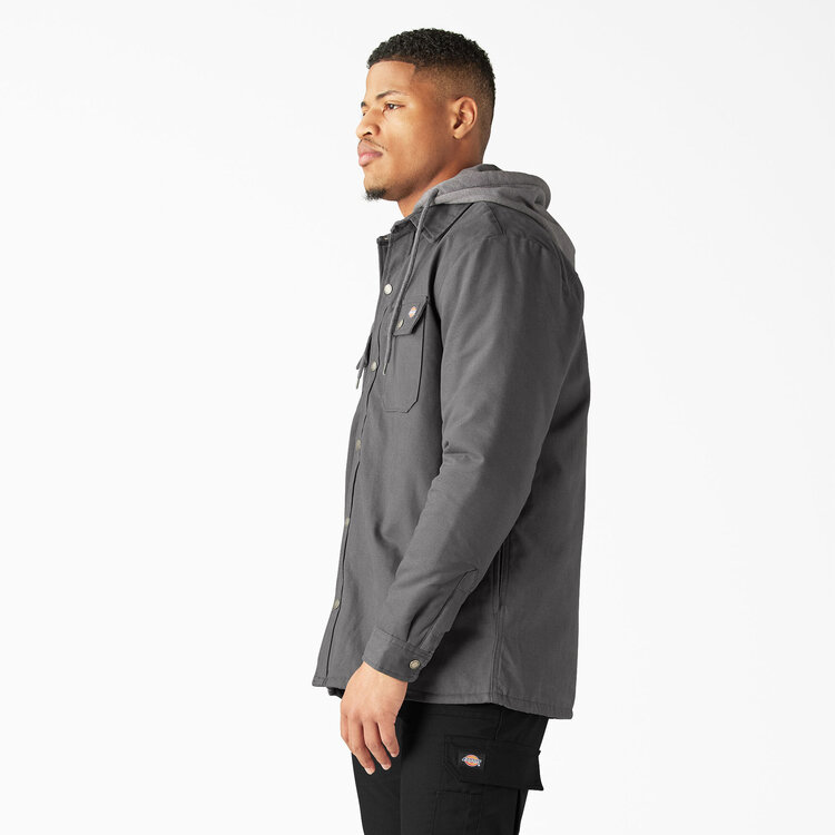 Dickies Dickies Water Repellent Duck Hooded Shirt Jacket | Slate Grey